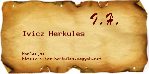 Ivicz Herkules névjegykártya
